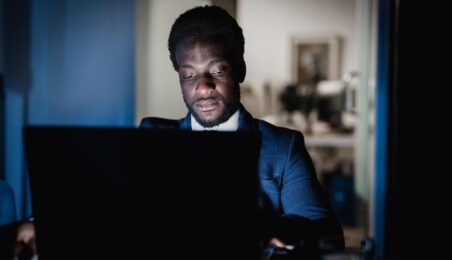 Person looking at computer screen