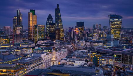 London cityscape at night
